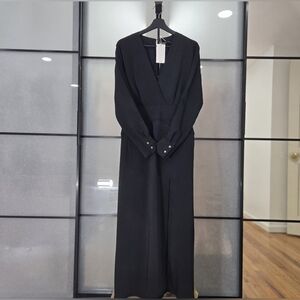 Mango Sophisticated Black Long Sleeve Dress